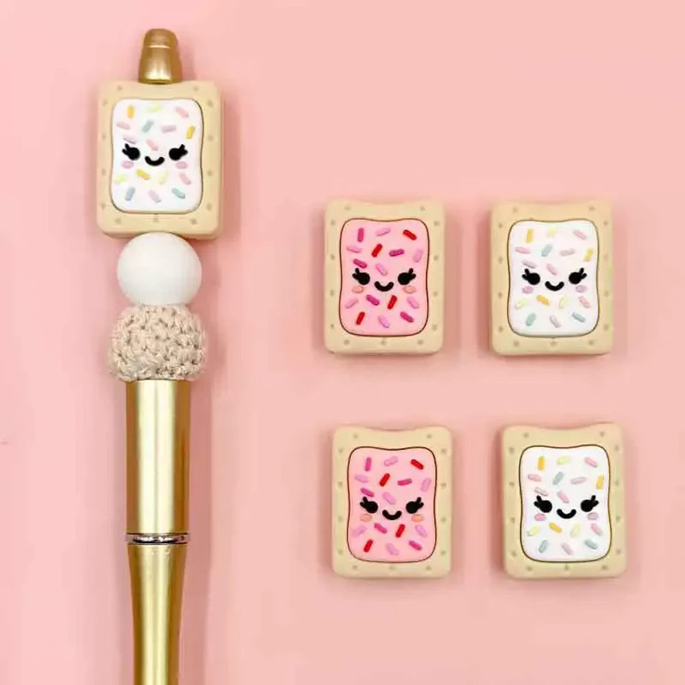 Flatback Cookies Silicone Focal Beads for DIY Keychains Pens