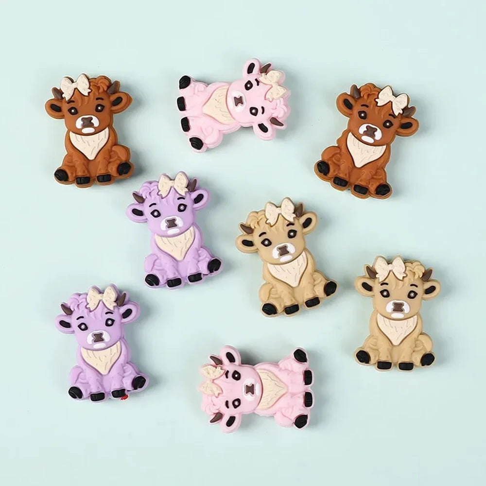 Flatback Cow Silicone Focal Beads for DIY Pens Bracelet