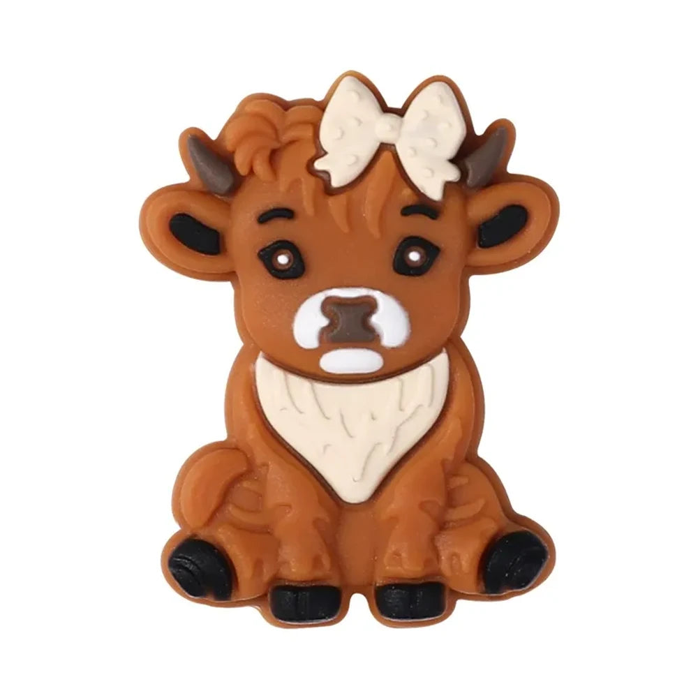 Flatback Cow Silicone Focal Beads for DIY Pens Bracelet