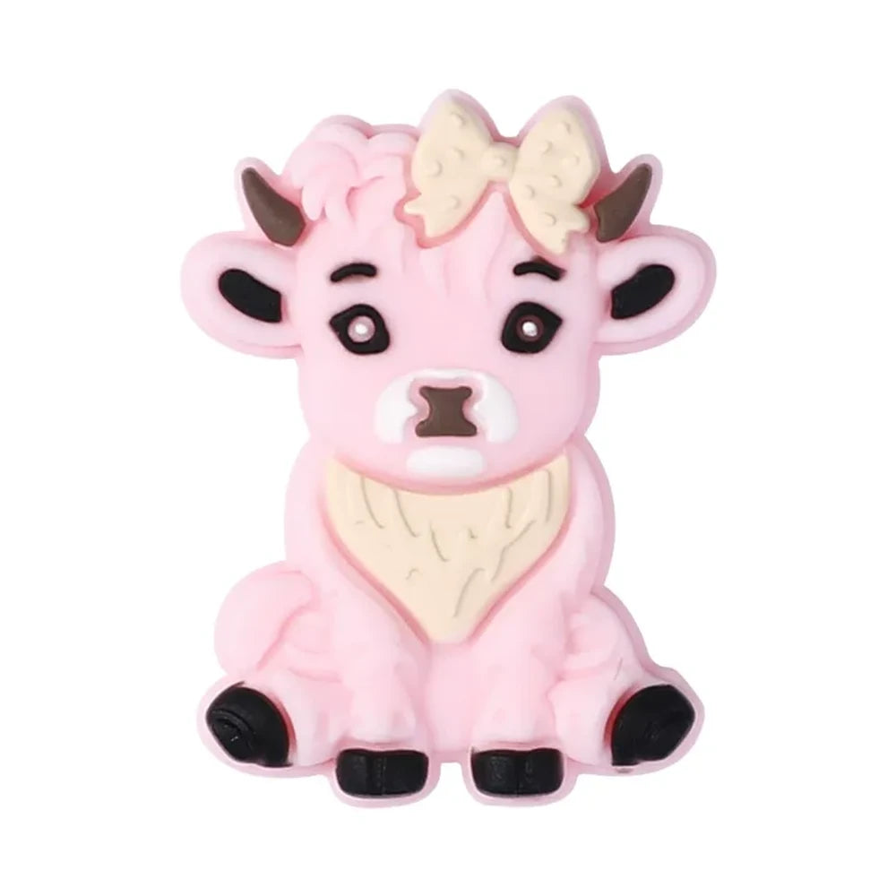 Flatback Cow Silicone Focal Beads for DIY Pens Bracelet