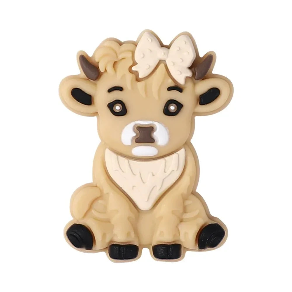 Flatback Cow Silicone Focal Beads for DIY Pens Bracelet