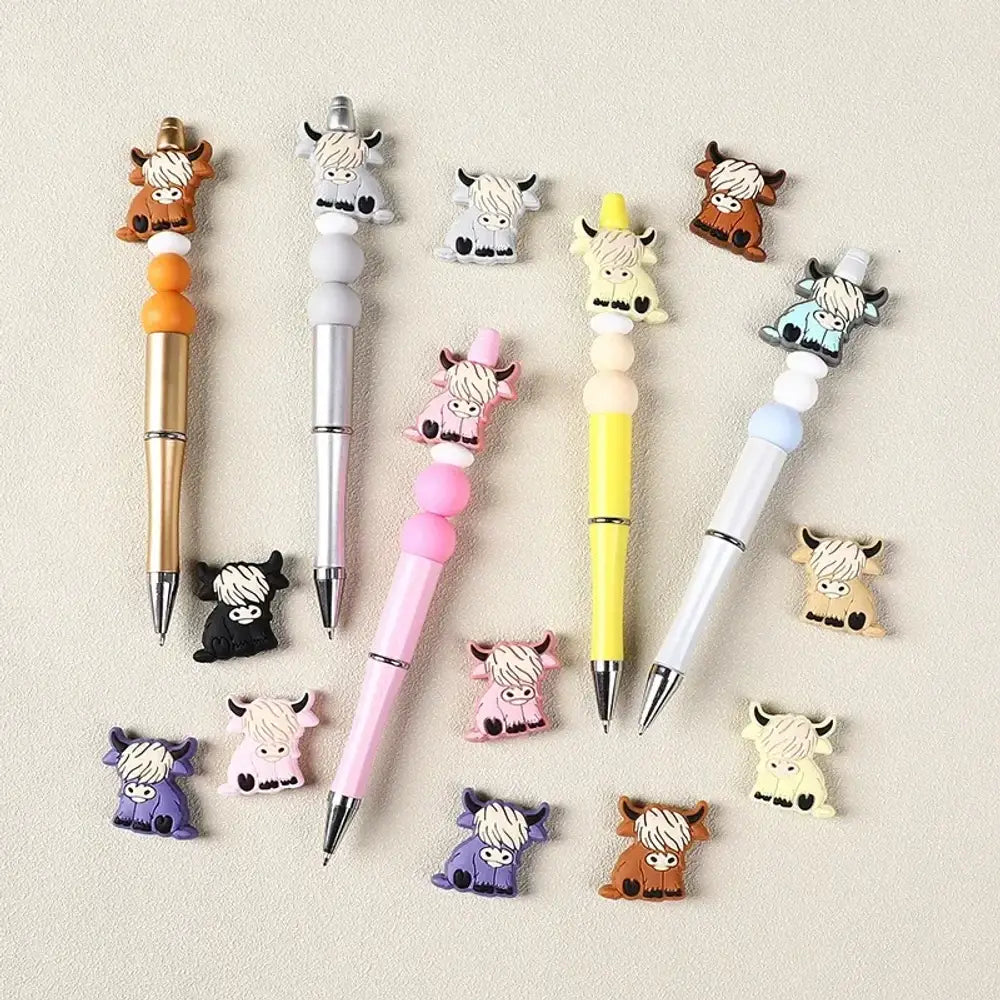Flatback Cow Silicone Focal Beads for DIY Pens Bracelet