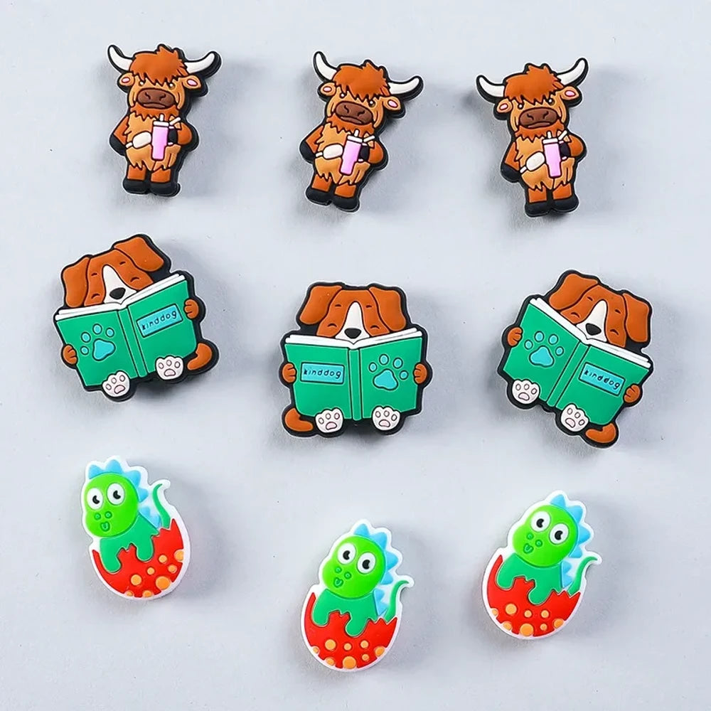 Flatback Cow Silicone Focal Beads for DIY Pens Keychains