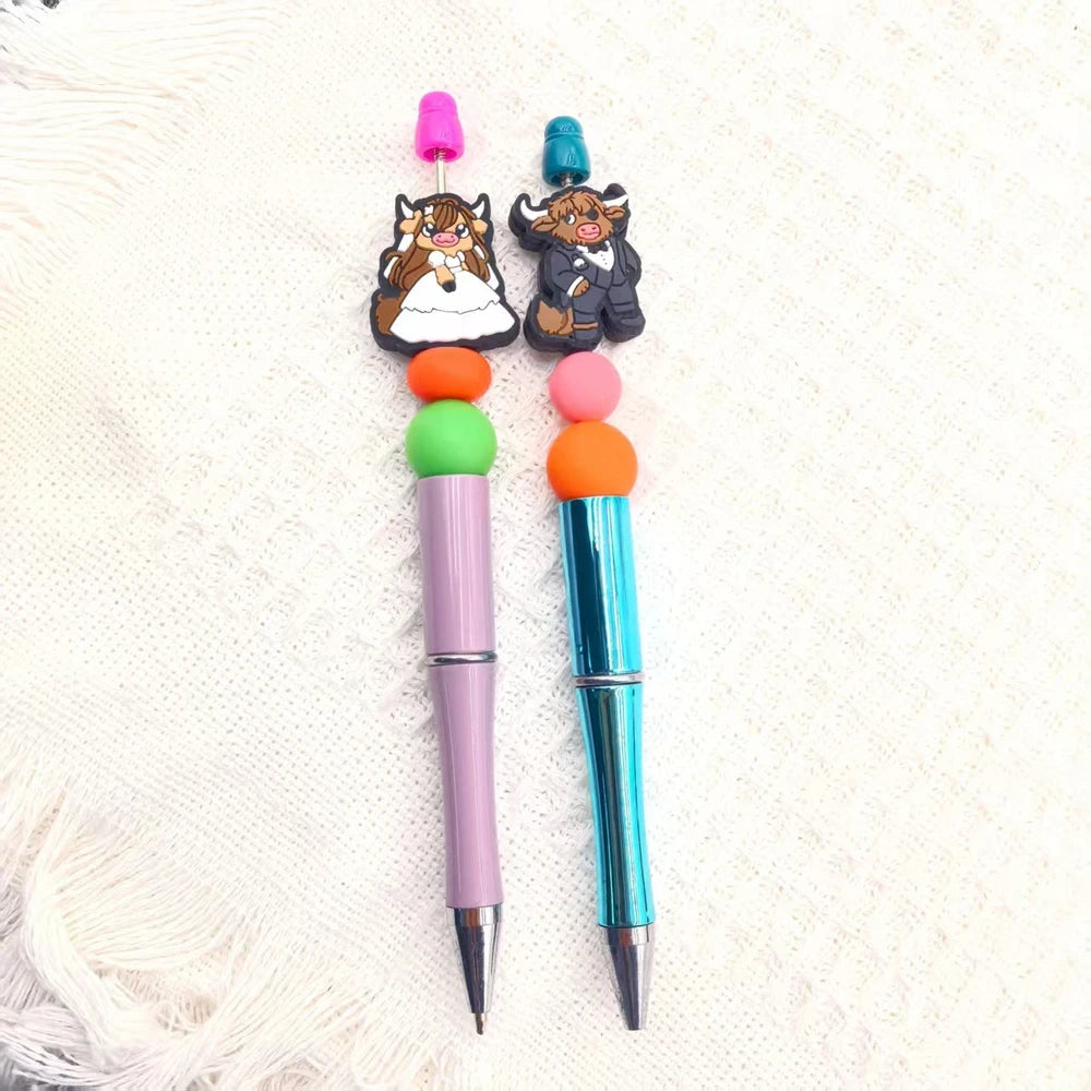 Flatback Cow Silicone Focal Beads for DIY Pens Keychains Bracelet