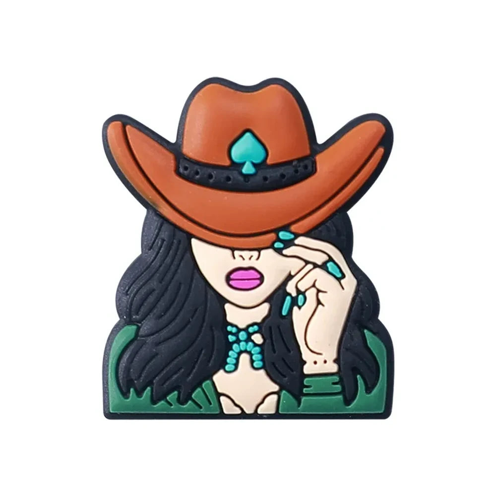 Flatback Cowboy Series Silicone Focal Beads for DIY Pens Keychains