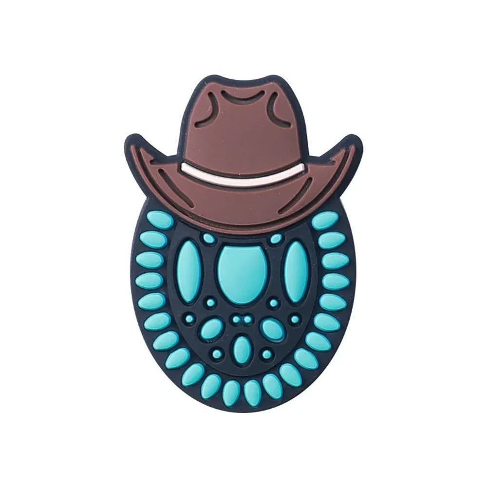 Flatback Cowboy Series Silicone Focal Beads for DIY Pens Keychains