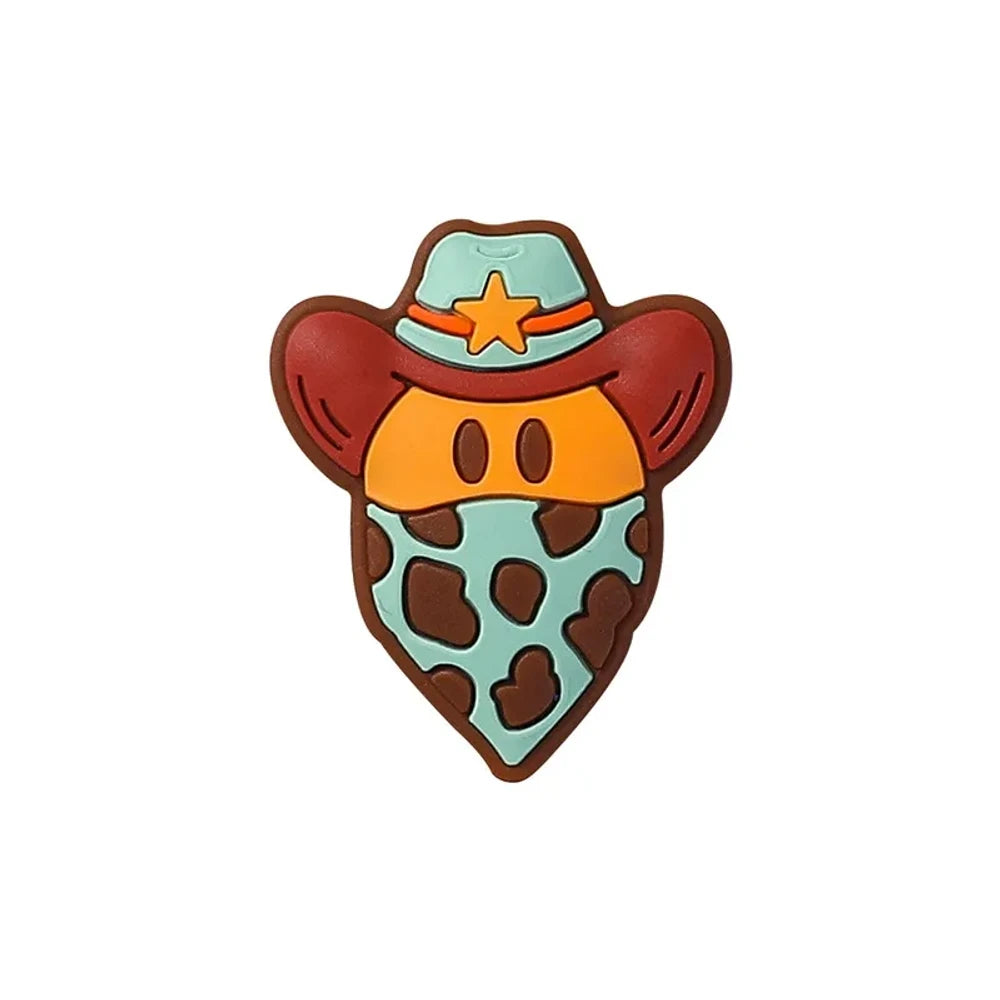 Flatback Cowboy Silicone Focal Beads for DIY Pens Keychains