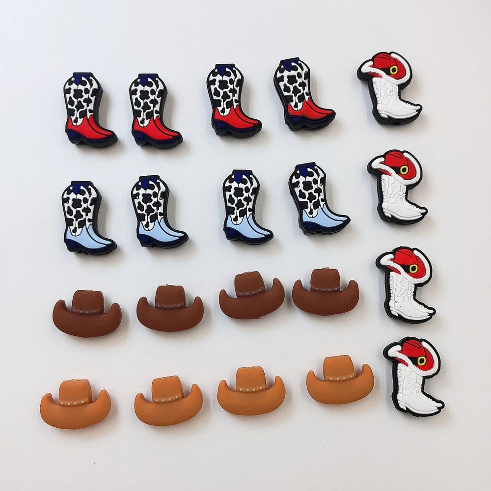 Flatback Cowboy Silicone Focal Beads for DIY Pens Keychains Bracelet
