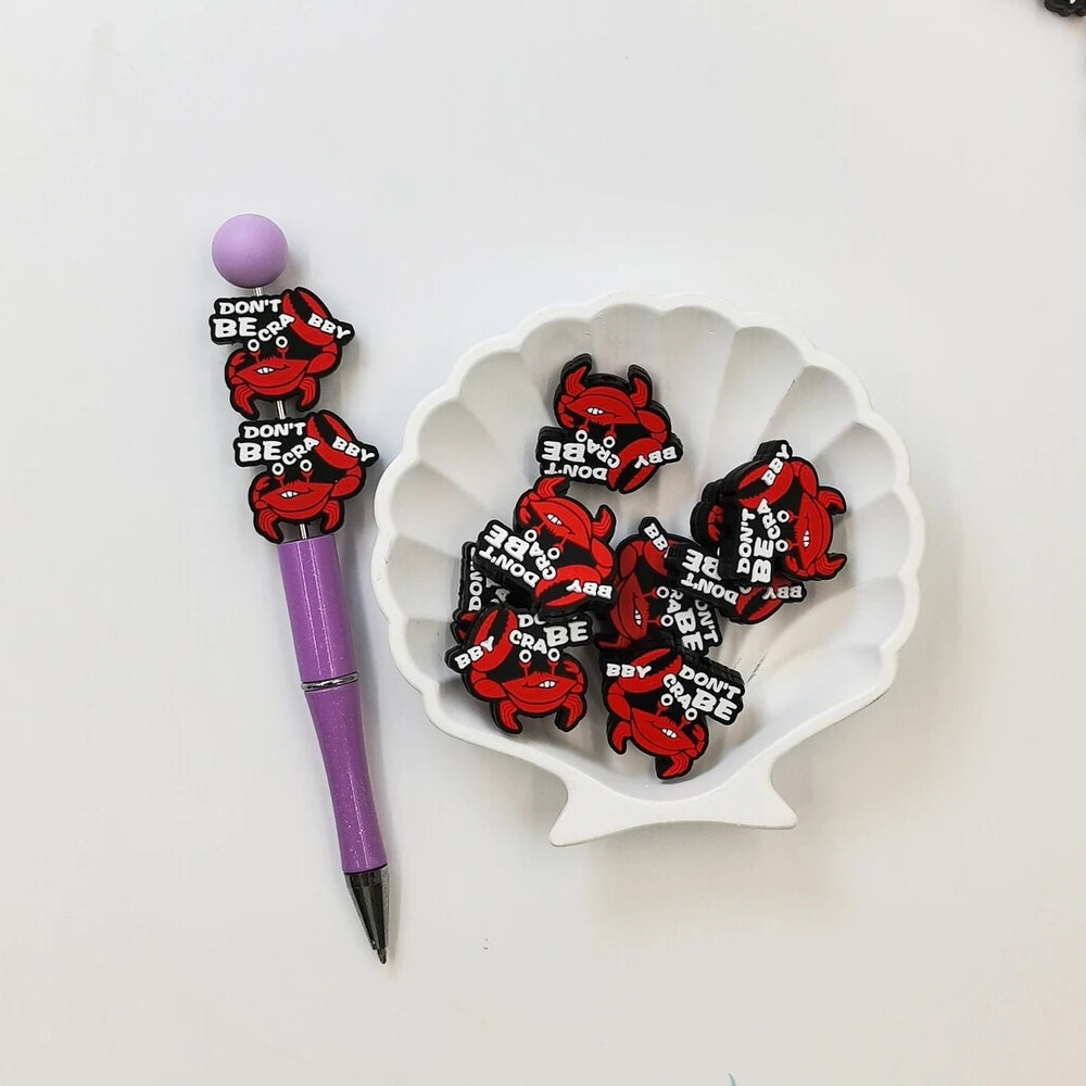 Flatback Crab Silicone Focal Beads for DIY Pens Keychains Bracelet