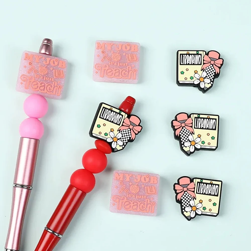 Flatback Creative Letters Silicone Focal Beads for DIY Pens Keychains