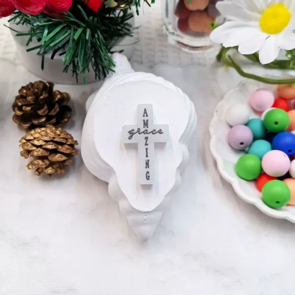 Flatback Cross Series Silicone Focal Beads for DIY Pens Keychains