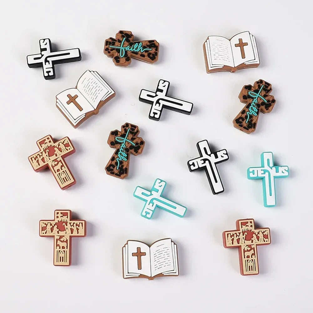 FlatBack Cross Silicone Focal Beads for DIY Pens Bracelet