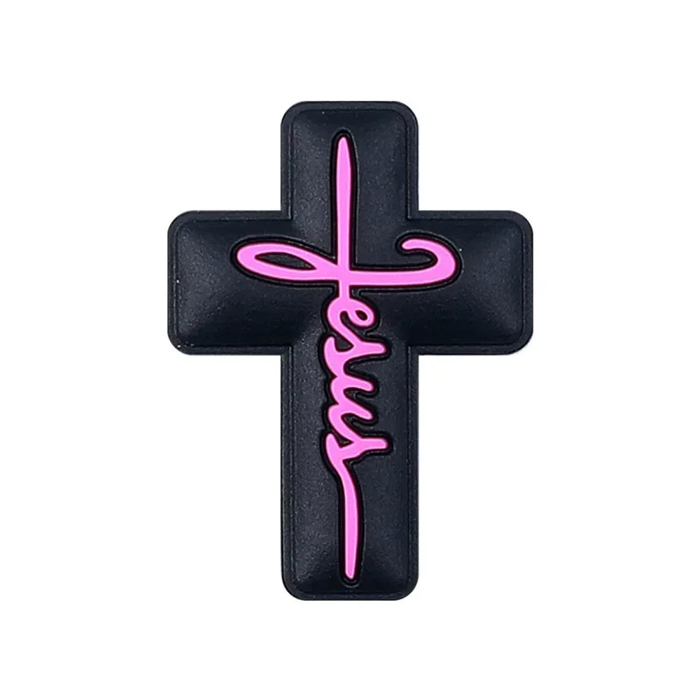 Flatback Cross Silicone Focal Beads for DIY Pens Keychains