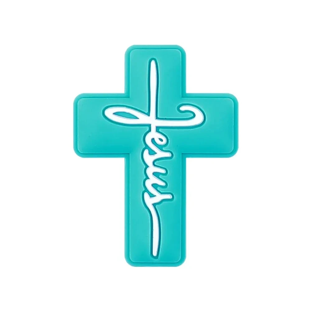 Flatback Cross Silicone Focal Beads for DIY Pens Keychains