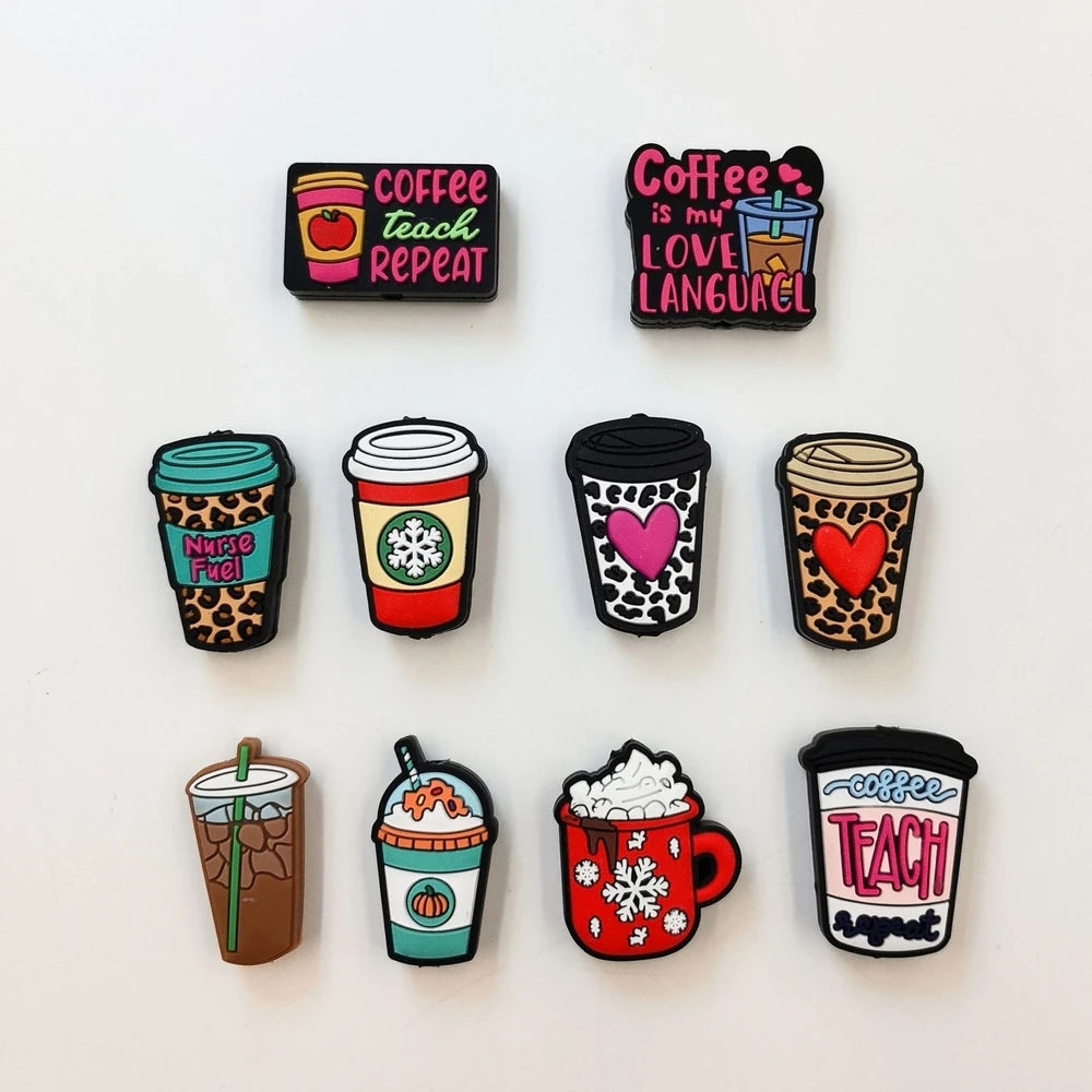 Flatback Cup Series Silicone Focal Beads for DIY Pens Keychains Bracelet