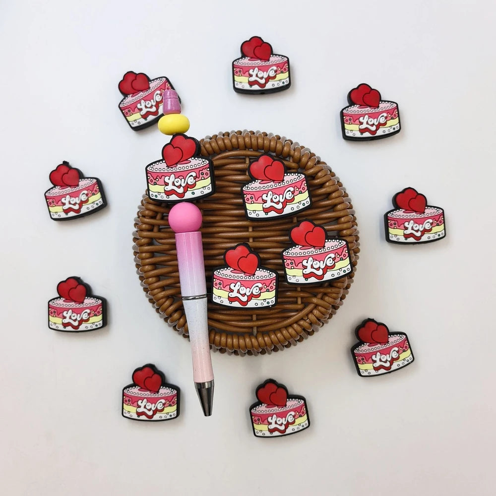 Flatback Cute Silicone Focal Beads for DIY Pens Keychains