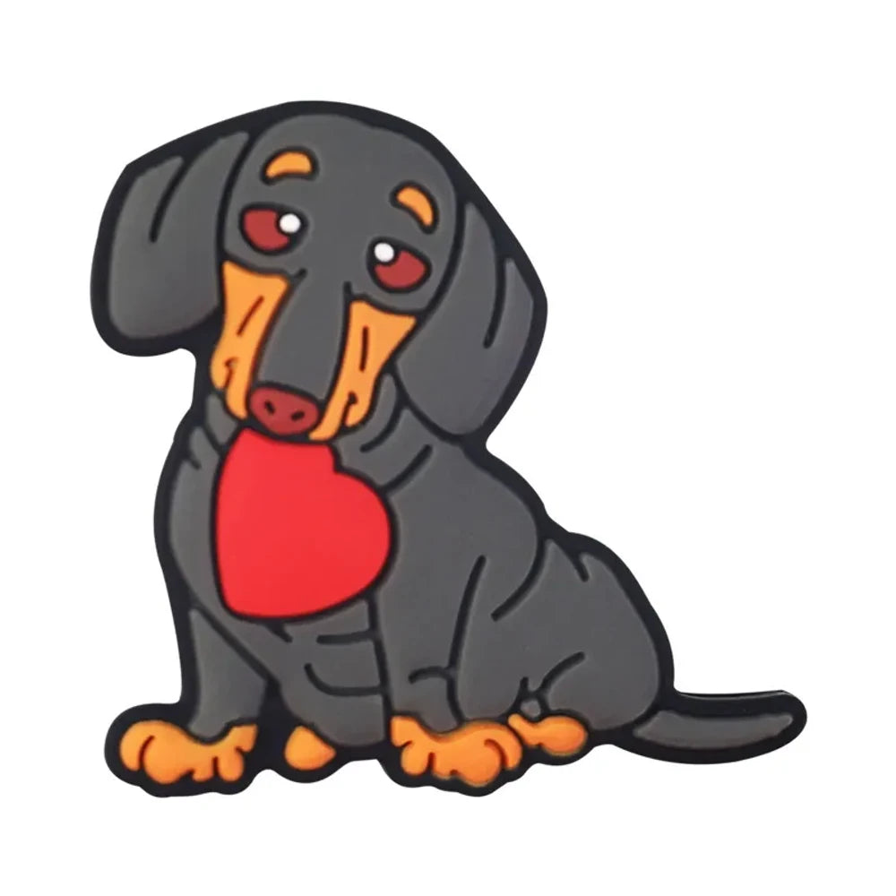 Flatback Dachshund Silicone Focal Beads for DIY Pens Keychains