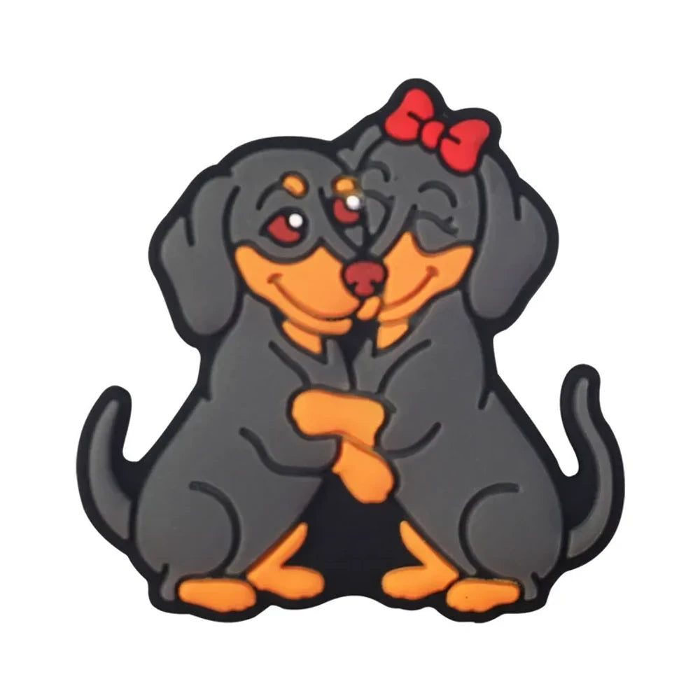 Flatback Dachshund Silicone Focal Beads for DIY Pens Keychains