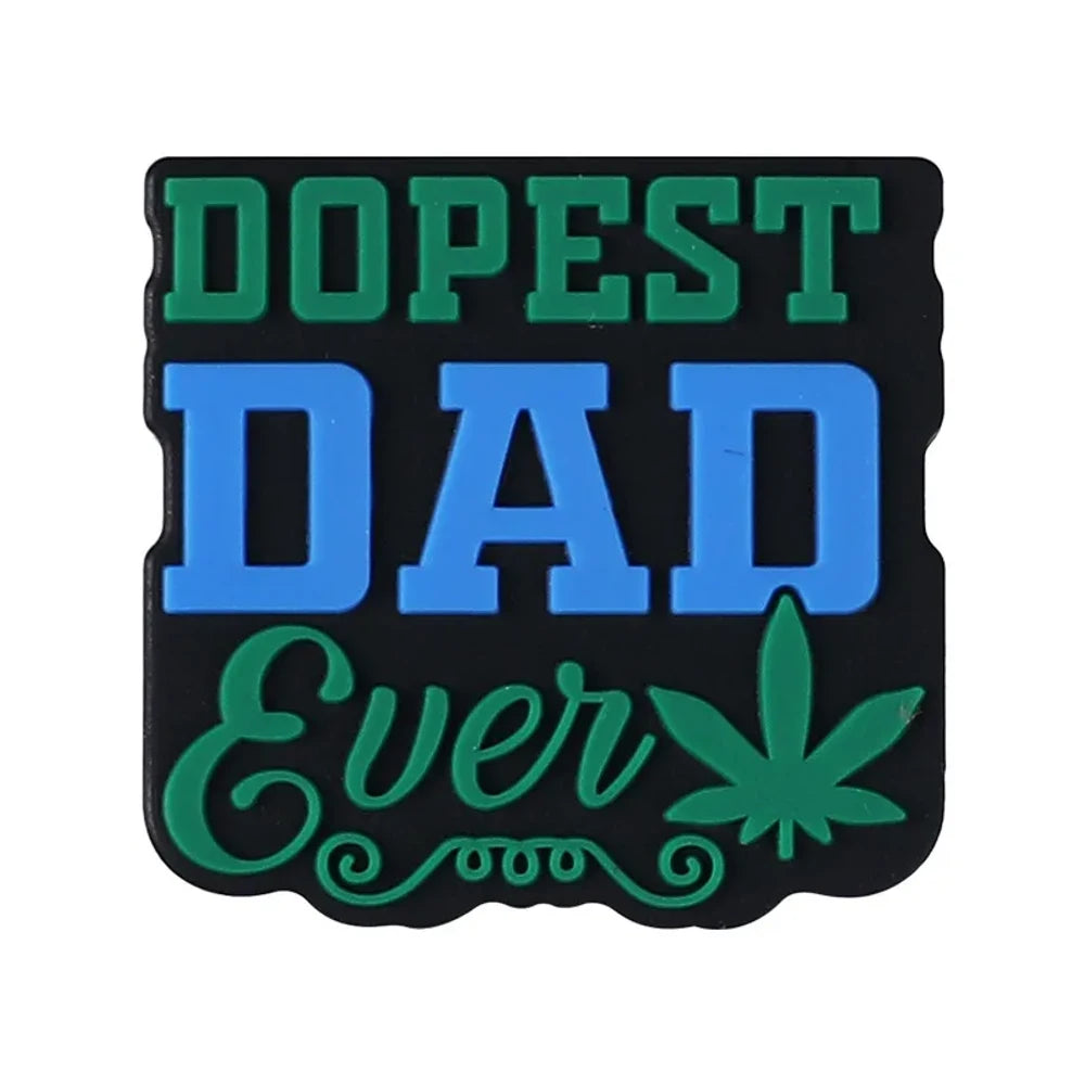 Flatback Dad Silicone Focal Beads for DIY Pens Keychains