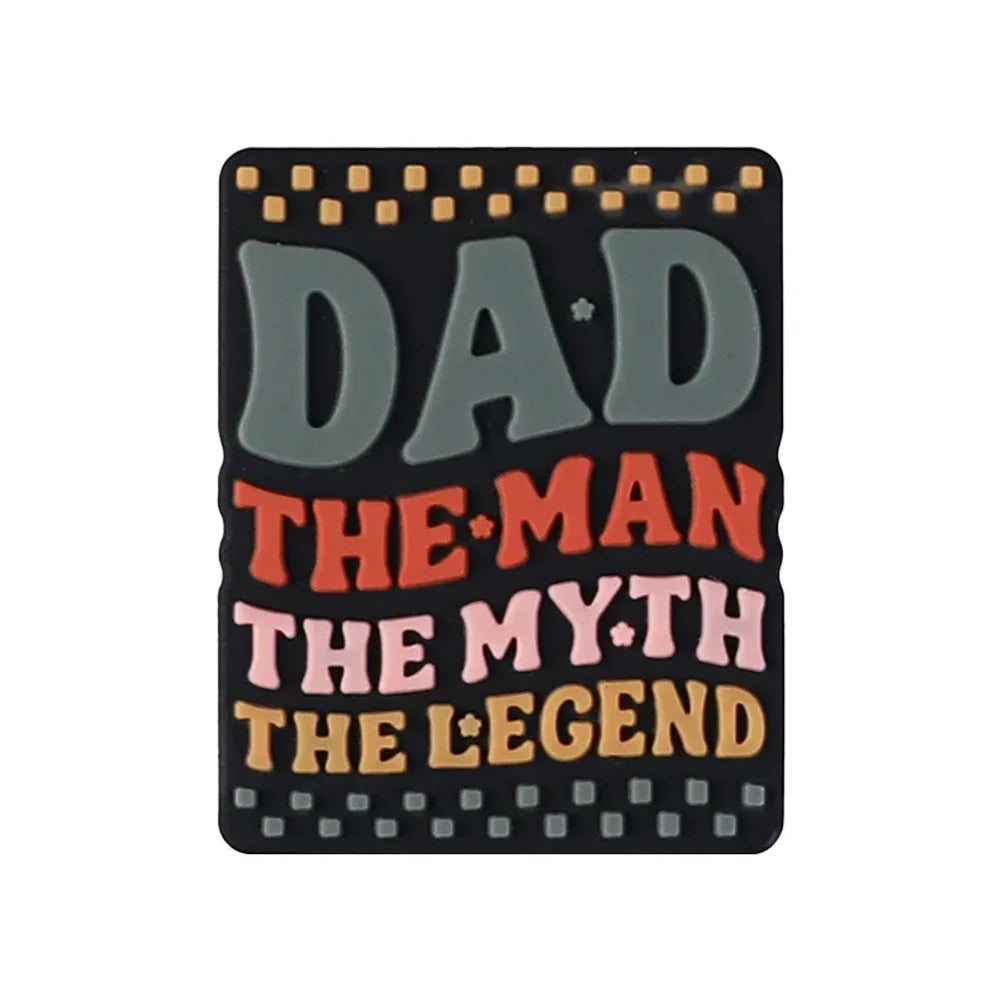 Flatback Dad Silicone Focal Beads for DIY Pens Keychains