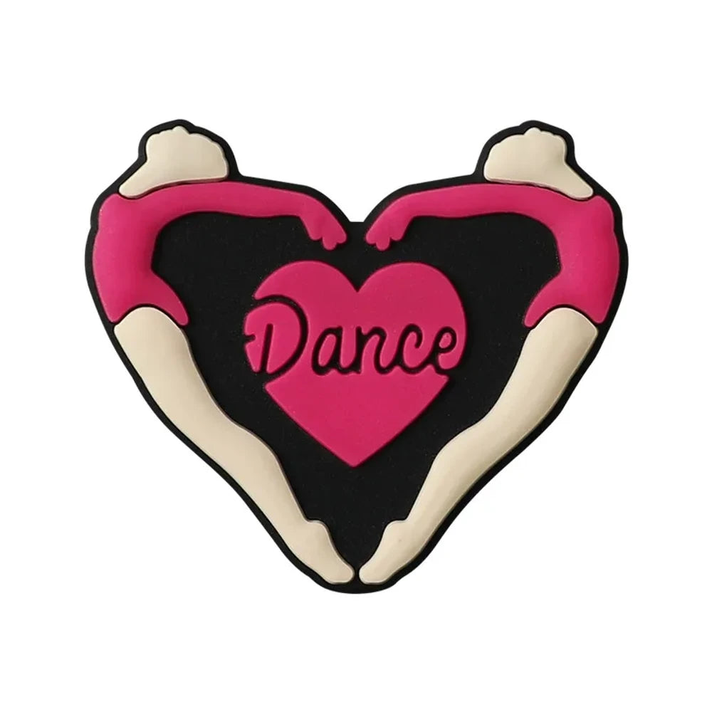 Flatback Dance Related Silicone Focal Beads for DIY Pens Keychains