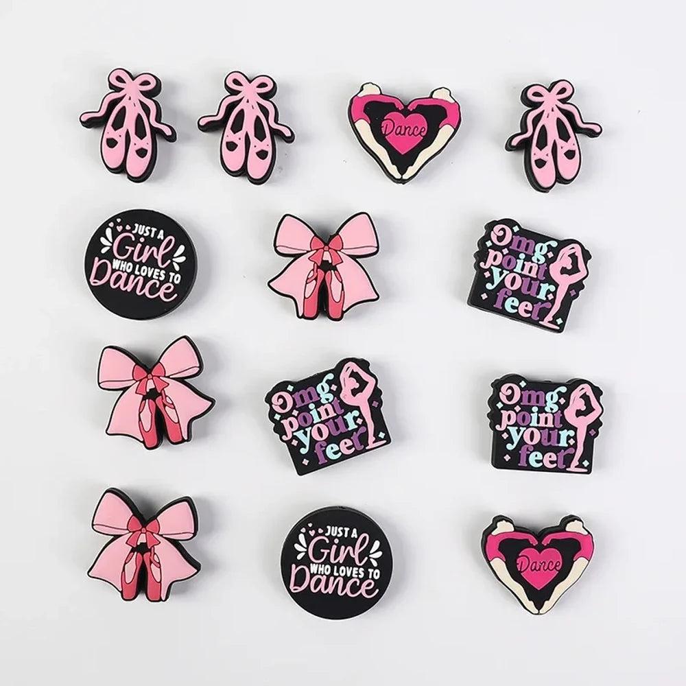 Flatback Dance Related Silicone Focal Beads for DIY Pens Keychains