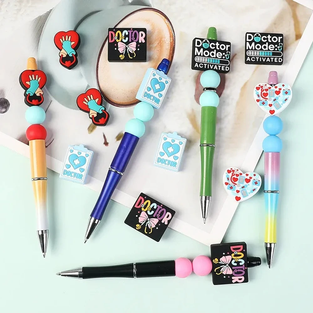 Flatback Doctor Series Silicone Focal Beads for DIY Pens Keychains