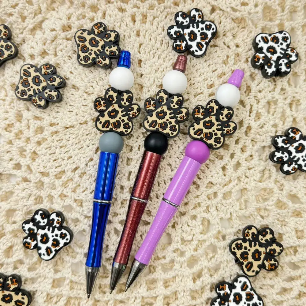 Flatback Dog Paw Silicone Focal Beads for DIY Pens Keychains Bracelet