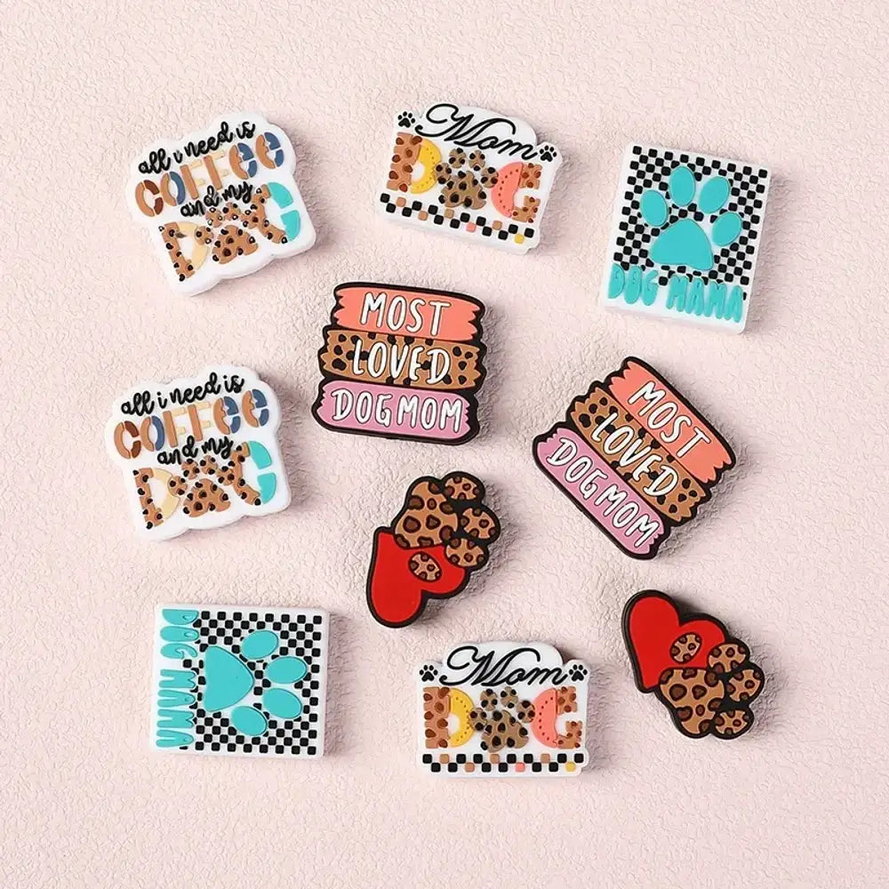 Flatback Dog Silicone Focal Beads for DIY Pens Keychains