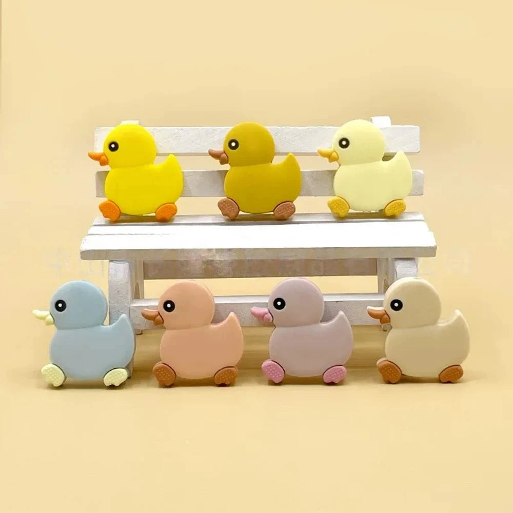 Flatback Duck Silicone Focal Beads for DIY Keychains Bracelet Pens