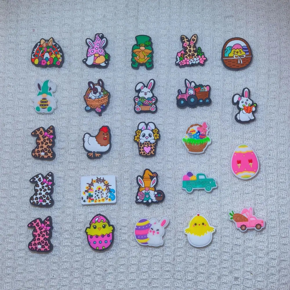 Flatback Easter Series Silicone Focal Beads for DIY Pens Bracelet Keychains