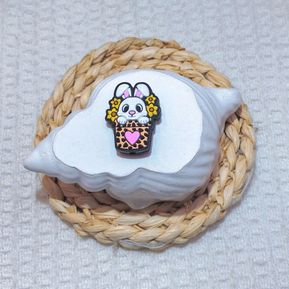 Flatback Easter Series Silicone Focal Beads for DIY Pens Bracelet Keychains