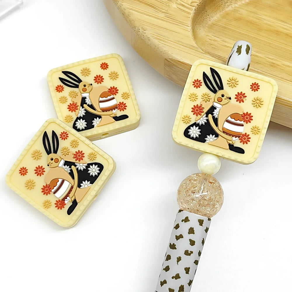 Flatback Easter Silicone Focal Beads for DIY Keychains Bracelet Pens