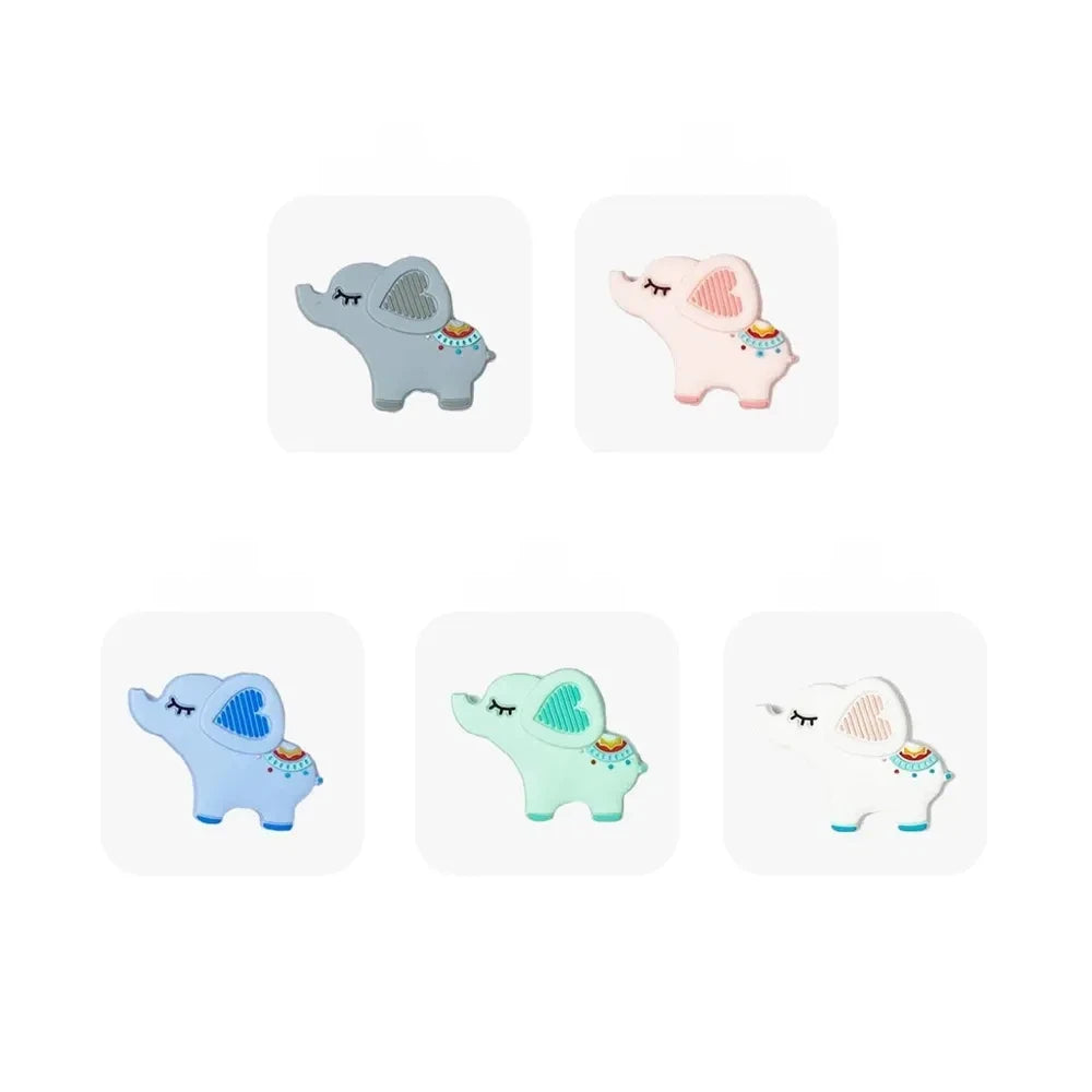Flatback Elephant Silicone Focal Beads for DIY Keychains Bracelet Pens