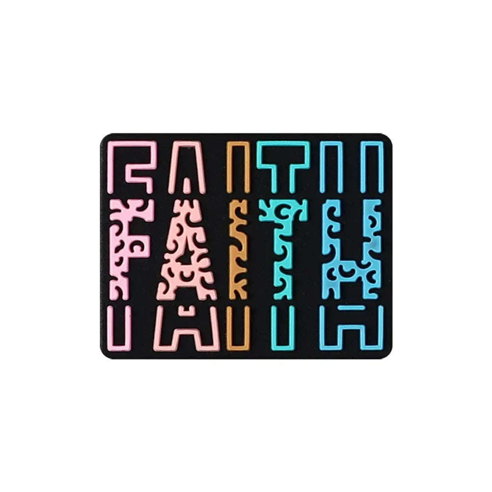 Flatback Faith Silicone Focal Beads for DIY Pens Keychains