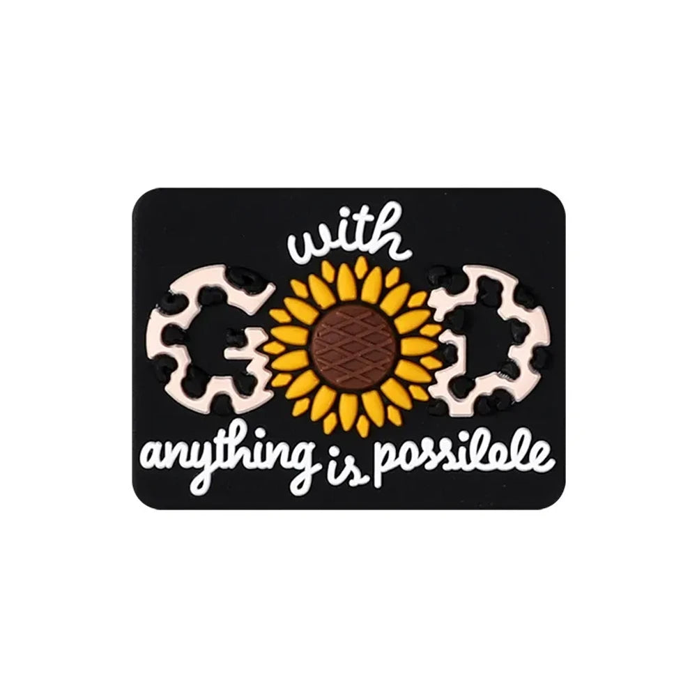 Flatback Faith Silicone Focal Beads for DIY Pens Keychains