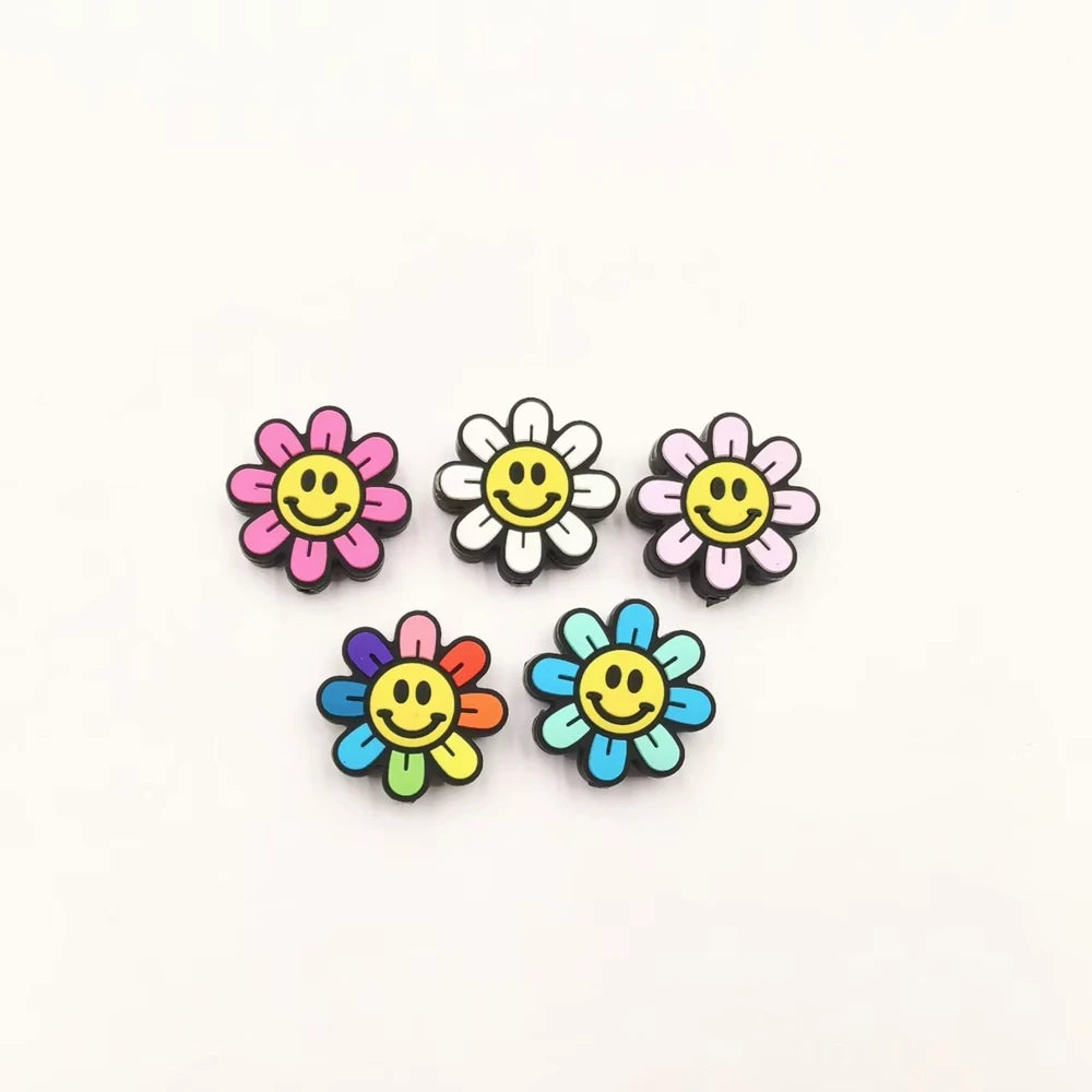 Flatback Flower Silicone Focal Beads for DIY Pens Keychains