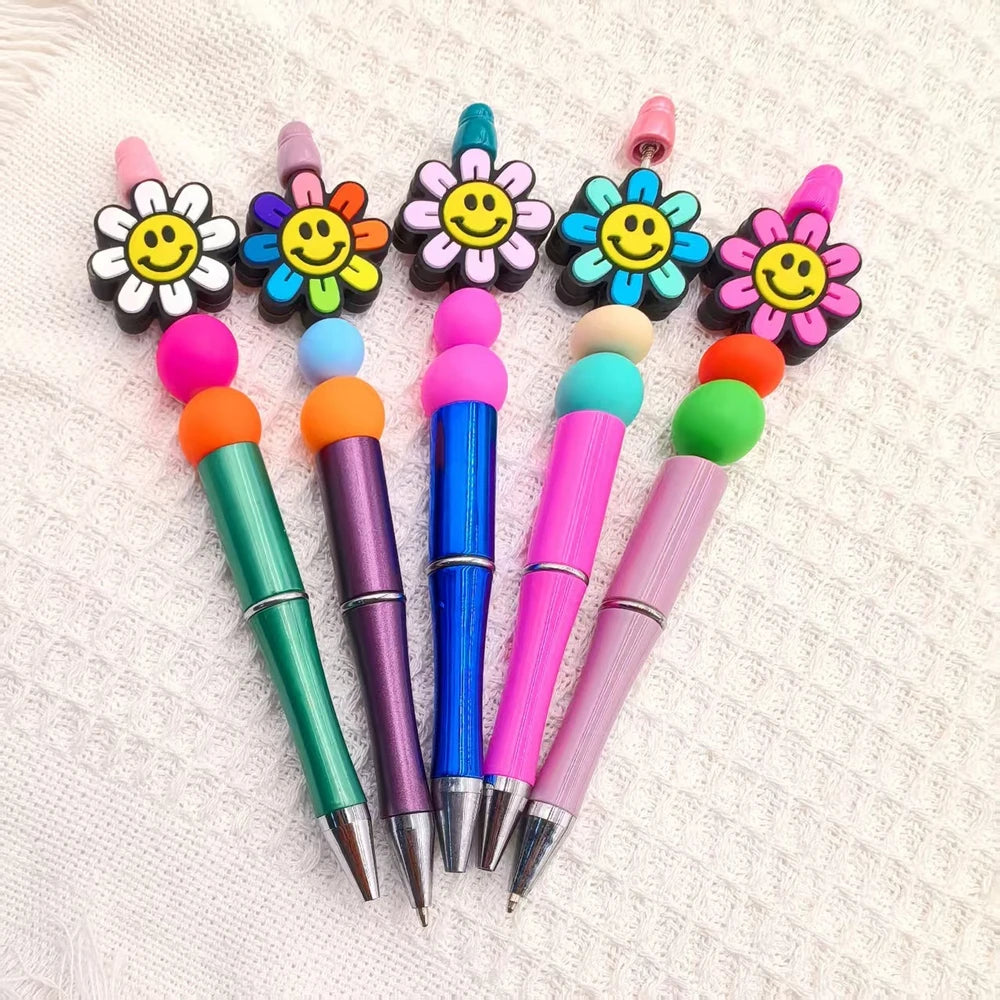 Flatback Flower Silicone Focal Beads for DIY Pens Keychains