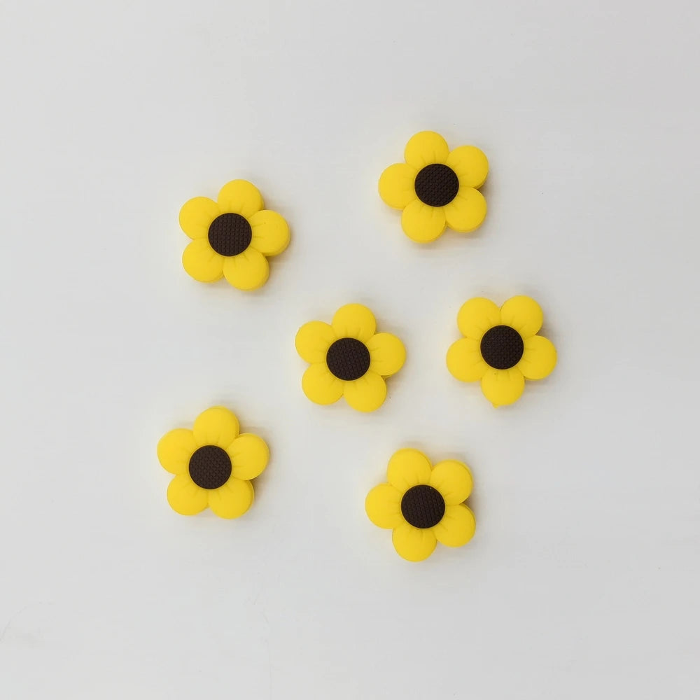 Flatback Flower Silicone Focal Beads for DIY Pens Keychains Bracelet