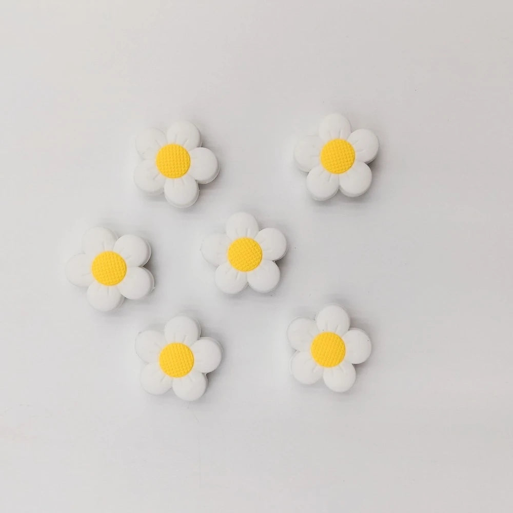 Flatback Flower Silicone Focal Beads for DIY Pens Keychains Bracelet