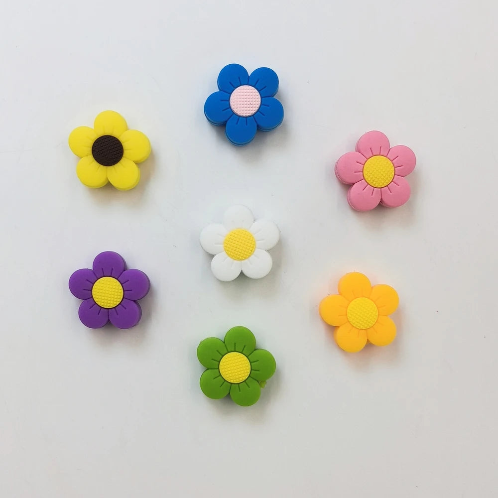 Flatback Flower Silicone Focal Beads for DIY Pens Keychains Bracelet