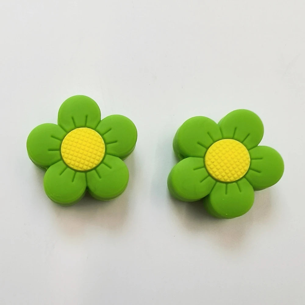 Flatback Flower Silicone Focal Beads for DIY Pens Keychains Bracelet