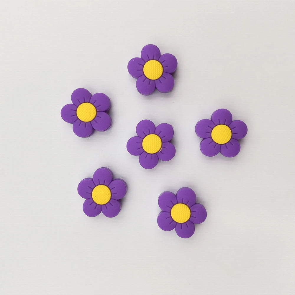 Flatback Flower Silicone Focal Beads for DIY Pens Keychains Bracelet