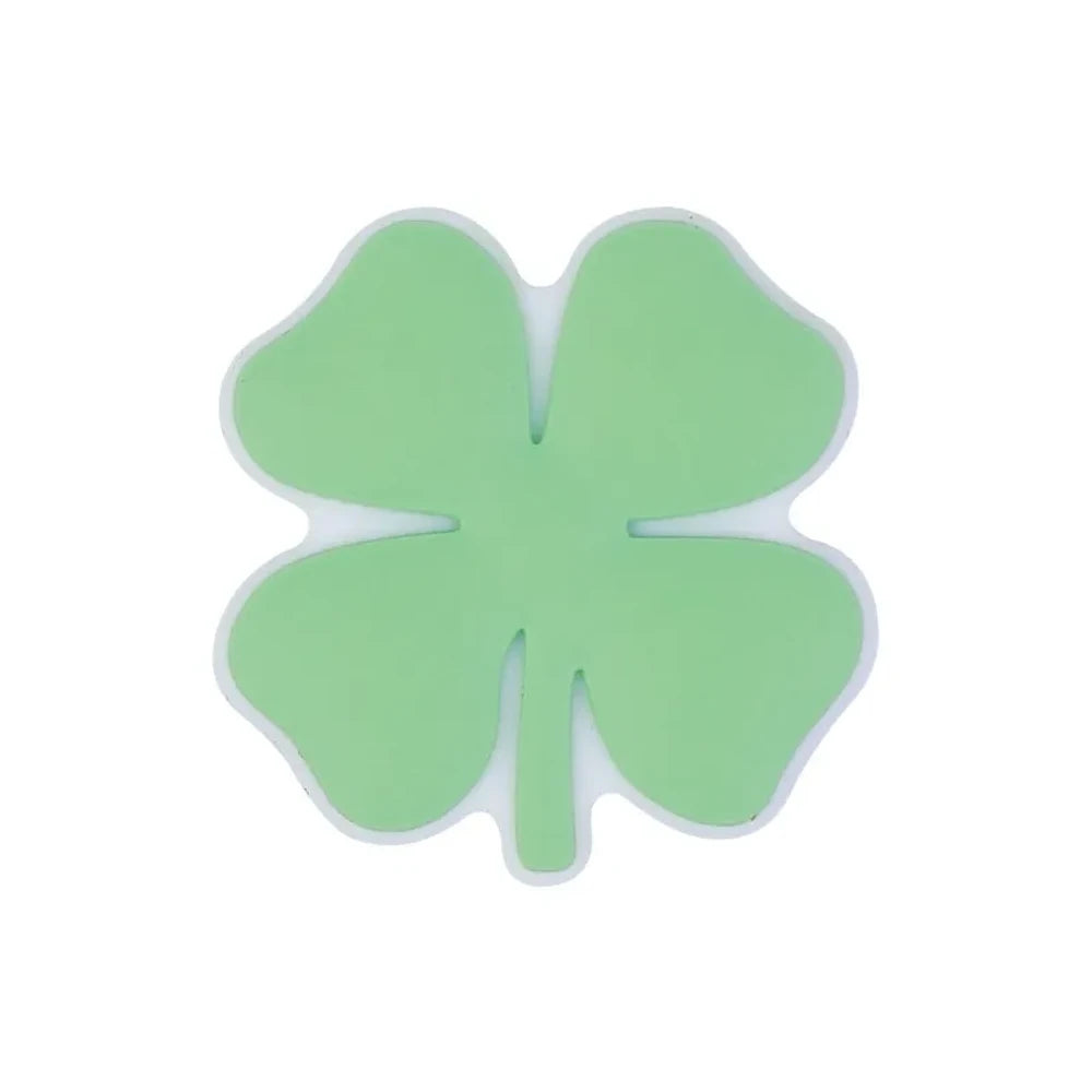 Flatback Four-Leaf Clover Silicone Focal Beads for DIY Pens Keychains