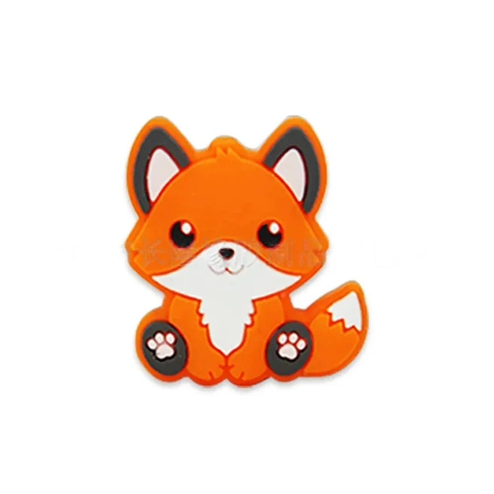 Flatback Fox Silicone Focal Beads for DIY Keychains Bracelet Pens