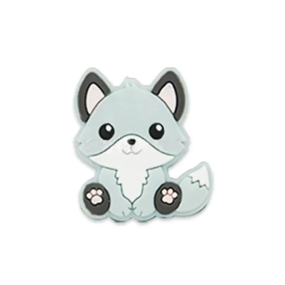Flatback Fox Silicone Focal Beads for DIY Keychains Bracelet Pens