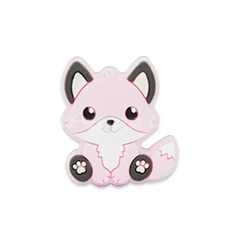 Flatback Fox Silicone Focal Beads for DIY Keychains Bracelet Pens