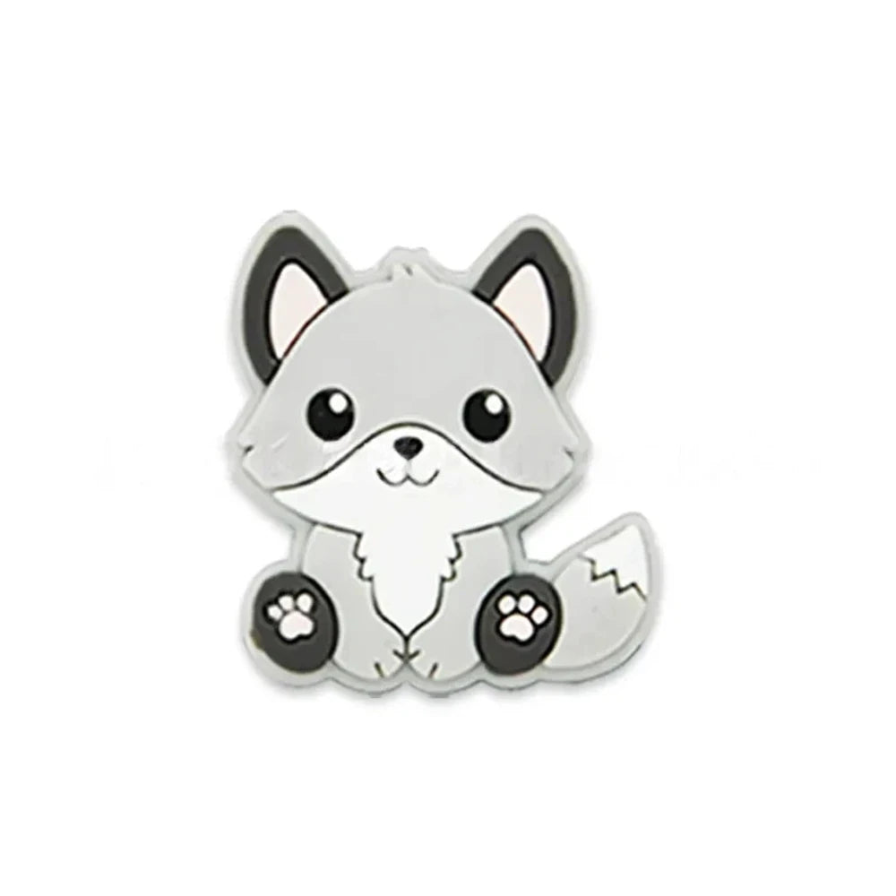 Flatback Fox Silicone Focal Beads for DIY Keychains Bracelet Pens
