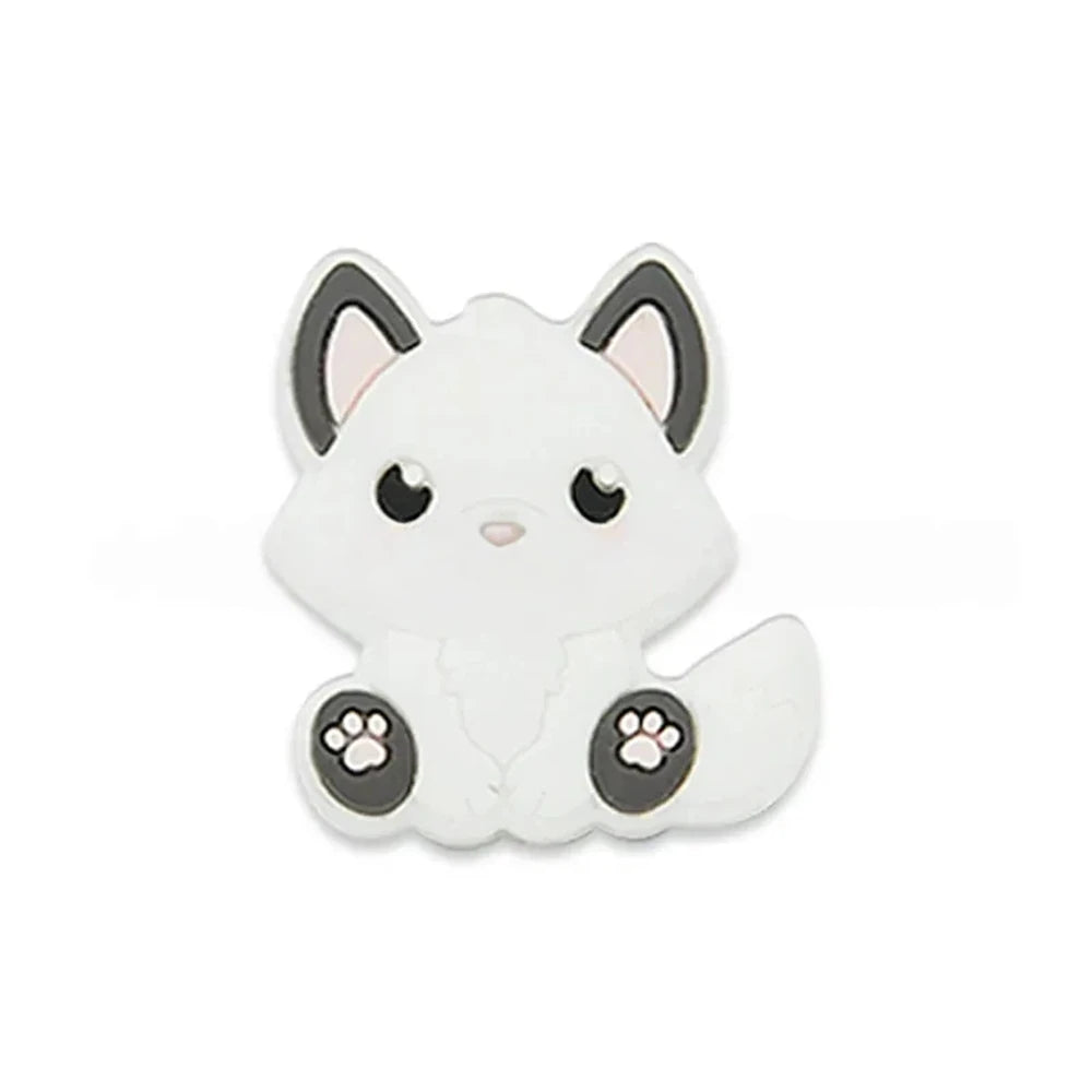 Flatback Fox Silicone Focal Beads for DIY Keychains Bracelet Pens