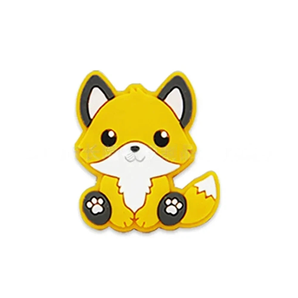 Flatback Fox Silicone Focal Beads for DIY Keychains Bracelet Pens